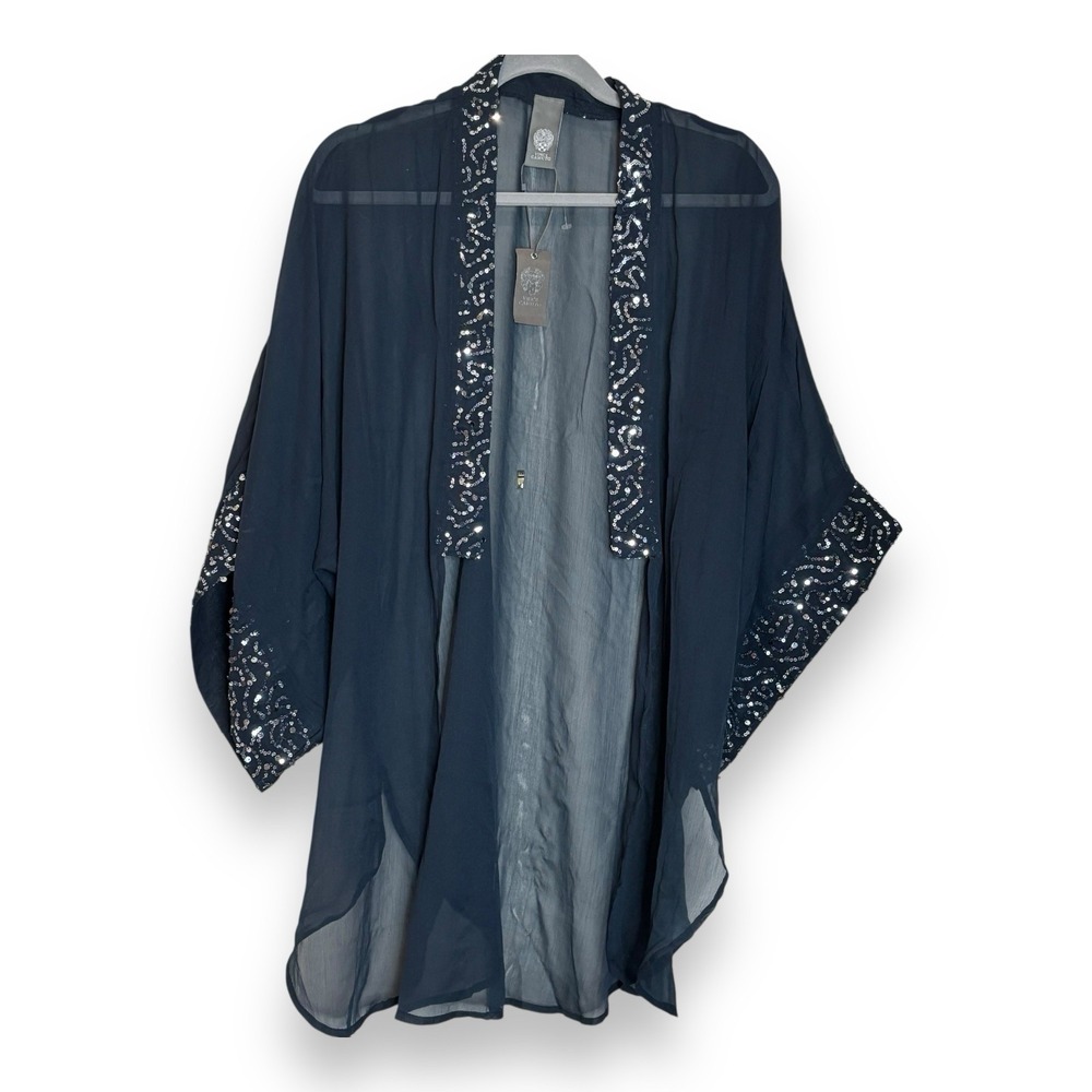Vince Camuto Sheer Kimono Sweater‎ Navy Women's $68 NWT